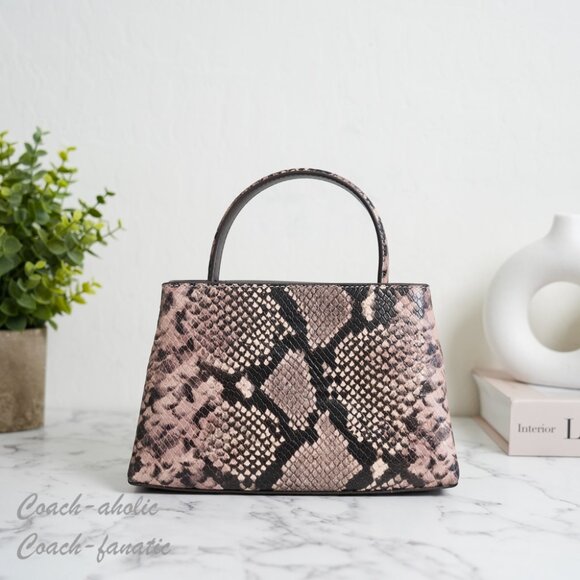 NWT Tory Burch Britten Snake Embossed Mini Satchel Crossbody & Zip Card Case SET - Picture 5 of 14